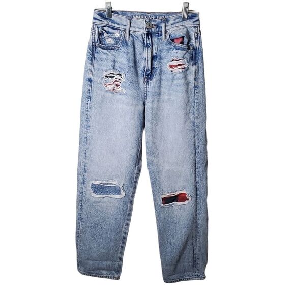 American Eagle Patch Jeans Size 0 Petite - Picture 1 of 9